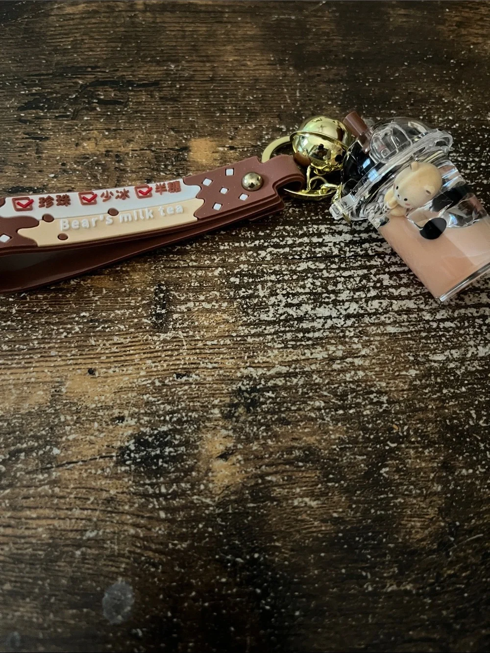 Bear's Milk Tea Brown Bubble Tea Charm Keychain